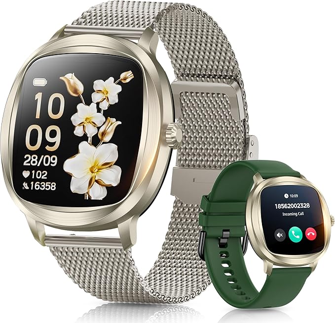 Women's 2pc Band Sports Watch/Smart Watch 1.72" Fitness Tracker with Heart Rate Monitor, 100+