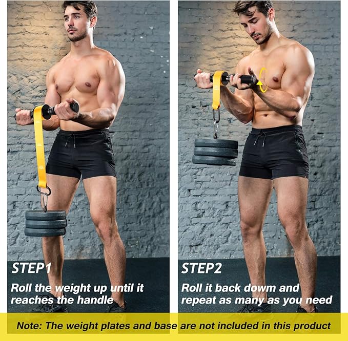 VAIIO Forearm Strengthener and Wrist Roller with Quick Locking Mechanism - Durable PVC Anti-Slip