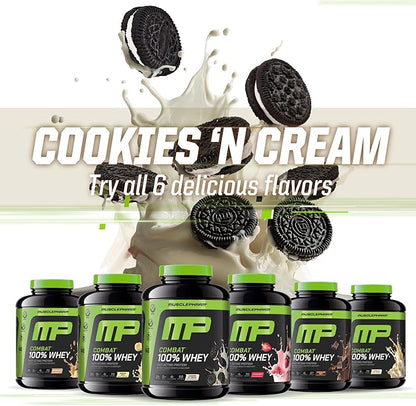 MusclePharm Combat 100% Whey Protein Powder, Cookies ?˜N??Cream Flavor, Fast Recovery & Muscle Gain