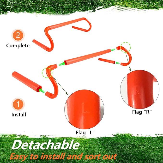 10 Pcs 6" Speed Agility Training Hurdles with 6 Marker Cone Durable Detachable Training Equipments