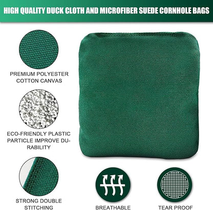 JIMTERRY Professional Cornhole Bags Set of 8 Dual Sided Corn Holes Bags Double Sided Regulation