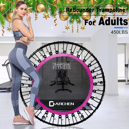DARCHEN 450 lbs Mini Trampoline for Adults, Indoor Small Rebounder Exercise Trampoline for Workout