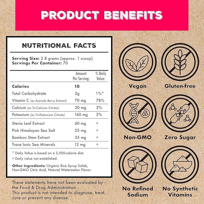 Superieur Electrolyte Powder Packets - Vegan Electrolyte Hydration Powder w/Sea Minerals - Keto