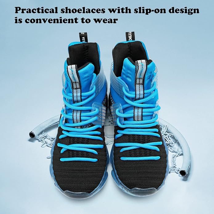 JMFCHI Kids Basketball Shoes High-top Sports Shoes Sneakers Durable Lace-up Non-Slip Running Shoes