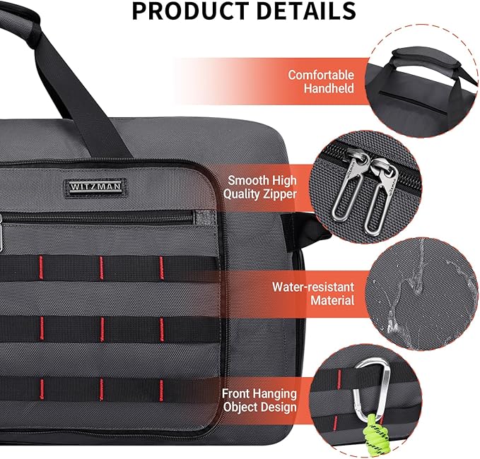 WITZMAN Foldable Duffle Bag for Travel 65L Lightweight Packable Duffel Bag with Shoes Compartment