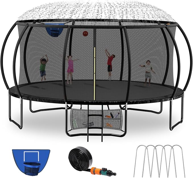 Trampoline 8FT 10FT 12FT 14FT 16FT, Outdoor Trampolines for Kids and Adults, Recreational