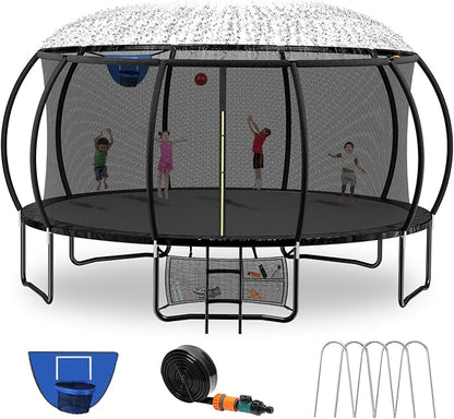 Trampoline 8FT 10FT 12FT 14FT 16FT, Outdoor Trampolines for Kids and Adults, Recreational