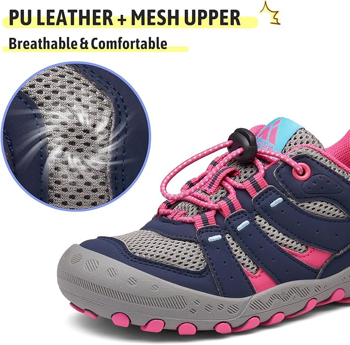 Mishansha Kids Hiking Boots Toddler Girls Boys Hiking Shoes Water-Resistant Anti-Collision Non-Slip