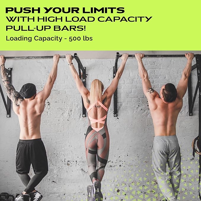 Heavy-Duty Wall Mounted Pull Up Bar - 500 lbs Weight Capacity | Maintain Upper Body Strength & Core