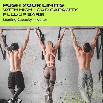Heavy-Duty Wall Mounted Pull Up Bar - 500 lbs Weight Capacity | Maintain Upper Body Strength & Core