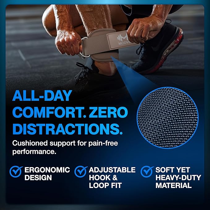 Modvel Gym Ankle Strap for Cable Machines ??Glute & Leg Kickback Ankle Straps for Gym Workouts