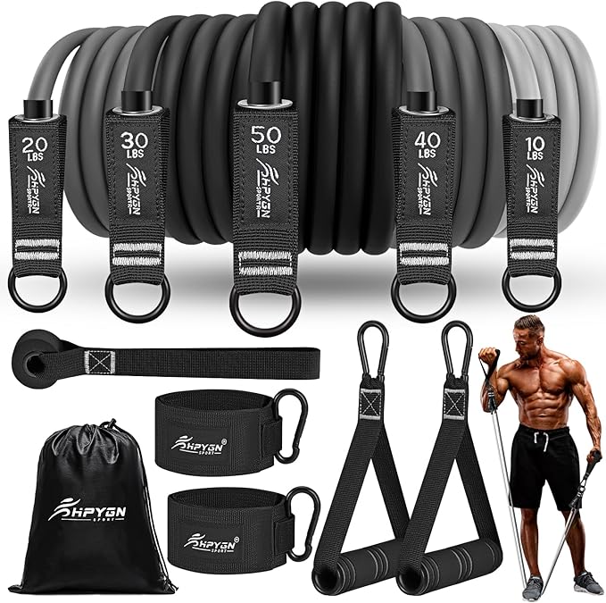 HPYGN Resistance Bands, Exercise Bands for Working Out, Workout Bands Men, Fitness Band with