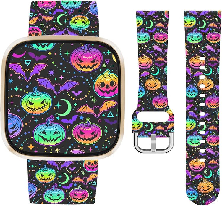 Watbro Halloween Holiday Band Compatible with Fitbit Versa 3 / Sense/Fitbit Versa 4 / Sense 2 Bands