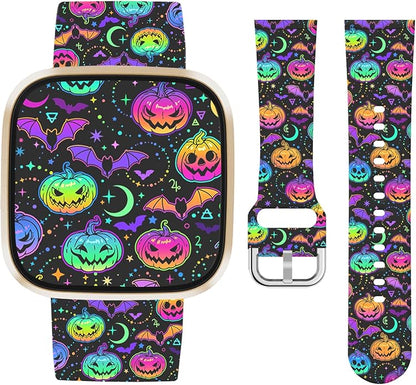 Watbro Halloween Holiday Band Compatible with Fitbit Versa 3 / Sense/Fitbit Versa 4 / Sense 2 Bands