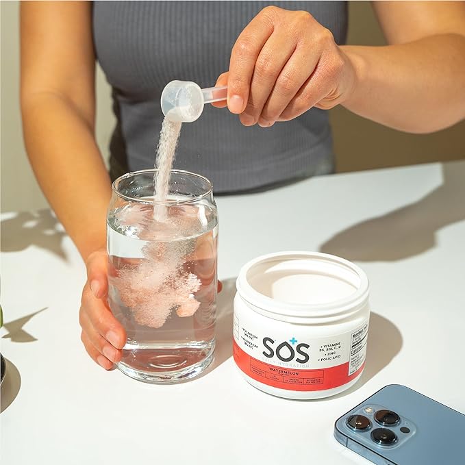 SOS Hydration Electrolyte Drink Mix (31 Servings) ??Low Sugar, 15 Calorie, Keto-Friendly & Rapid