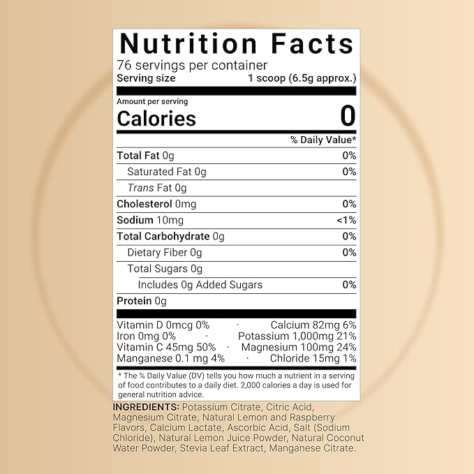 Naturebell Electrolytes Powder No Sugar, 500g (76 Servings) | Keto Fast Hydration Formula | 1,000mg