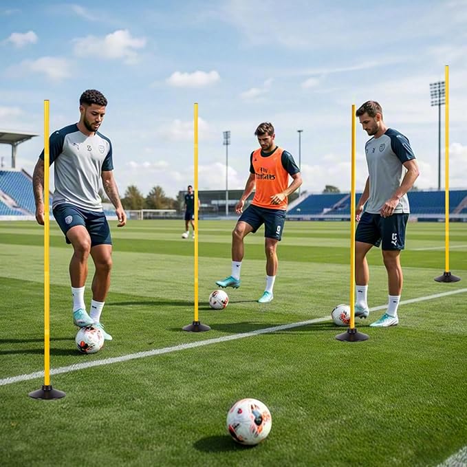 6 Pcs 5 FT Adjustable Agility Training Poles for Soccer,Basketball,Football, Horse,Dog-Speed and