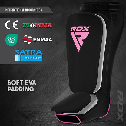 RDX Shin Guards Kickboxing Muay Thai, SATRA Approved, MMA Leg Instep Protection Pads, Sparring