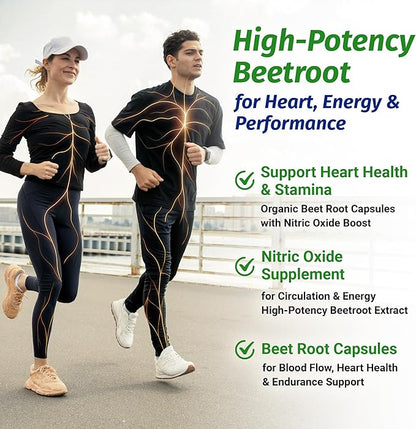 1 Body Beet Vital, Organic Beetroot Supplements for Circulation, Energy, & Stamina, Nitric Oxide