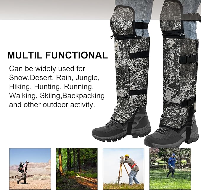 Snake Gaiters Leg Guards, Waterproof Snake Guards, Adjustable Snake Bite Protection for Lower Legs