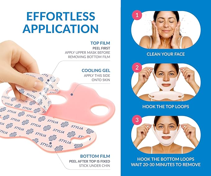 Stylia MaxiLift V-Line Lifting Collagen Face Mask – Enhanced Double Chin Reducer – Jawline Shaper