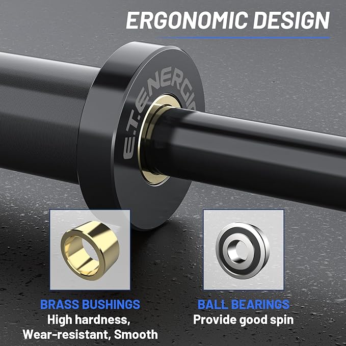 4ft Olympic Barbell 20KG Bar Load 500lbs Capacity Available Men's Barbell with Hard Chrome Sleeves