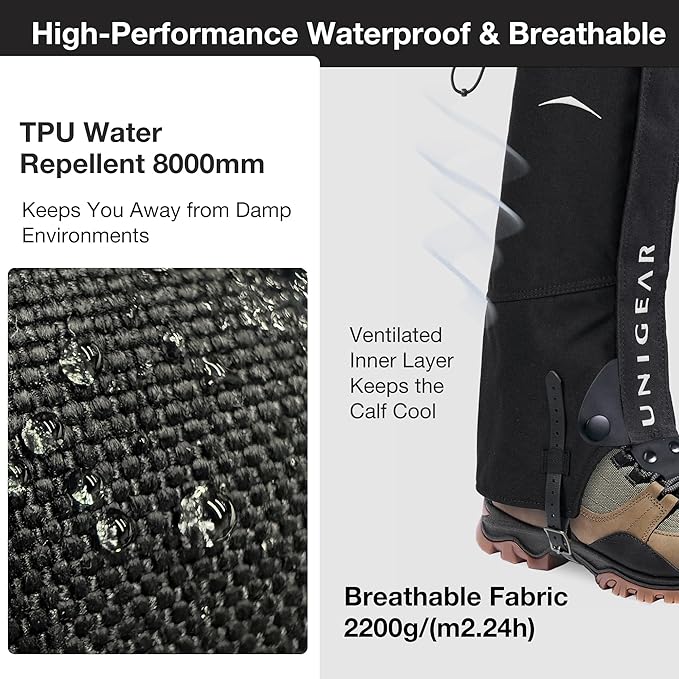 Unigear Snake Gaiters, Puncture-Proof Leg Gaiters, Lightweight, Super Thin, Hunting Gear for
