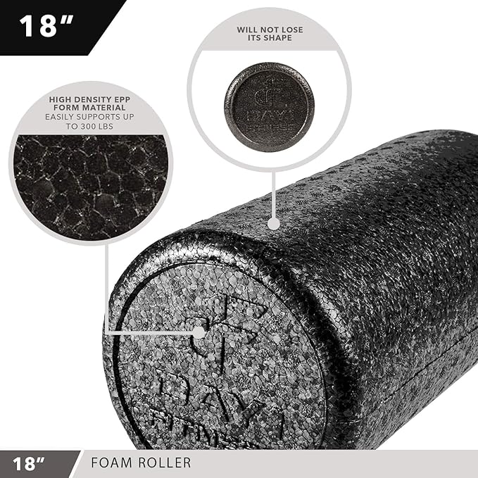 High-Density Round Foam Rollers - 4 Size and 8 Color Options - Massage Rollers for Stretching, Deep