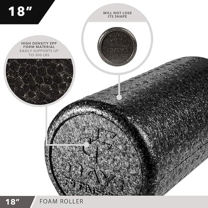 High-Density Round Foam Rollers - 4 Size and 8 Color Options - Massage Rollers for Stretching, Deep