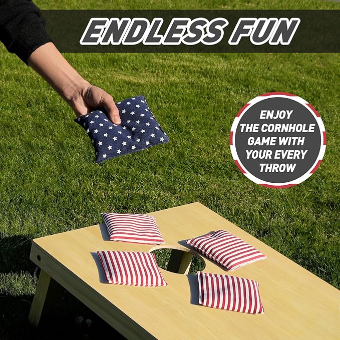Cornhole Bags Set of 8 Regulation Corn Hole Bean Bags for Cornhole Game, Professional Weather