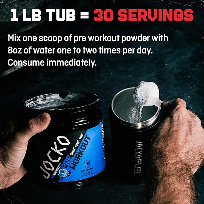 Jocko Fuel Ultimate Pre Workout Powder - Pre-Workout Energy Powder Drink for Men & Women - High