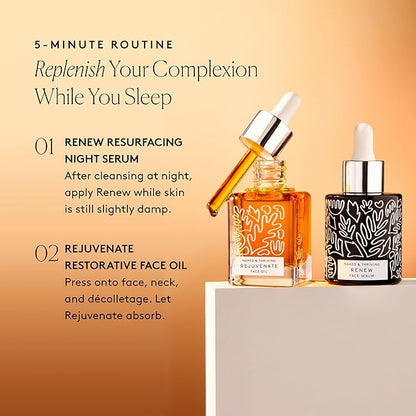 Naked & Thriving The Night Set | Renew Resurfacing Night Serum (30 mL) + Rejuvenate Restorative