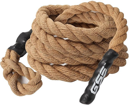 GSE Games & Sports Expert Gym Sisal Climbing Rope, Heavy Workout Rope for Indoor/Outdoor Workouts