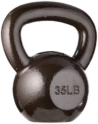 Amazon Basics Cast Iron Kettlebell for Strength Training, Wide Handle with Comfortable Grip, 35