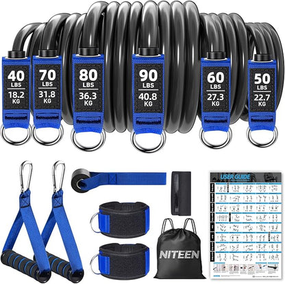 Heavy Resistance Bands for Working Out, NITEEN Resistance Bands with Handles Weight Exercise Bands