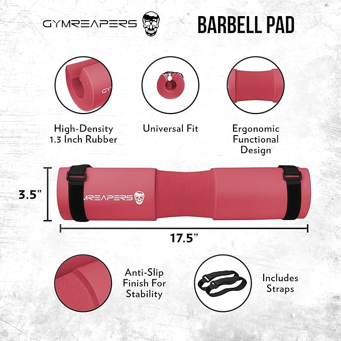 Gymreapers Barbell Squat Pad - Protective Bridge Pad For Hip Thrust, Squats, Lunges - Hip Support