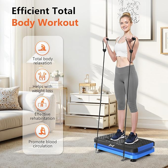AXV Vibration Plate Fitness Platform Exercise Machine Vibrating Shaking Full Body Shaker Workout