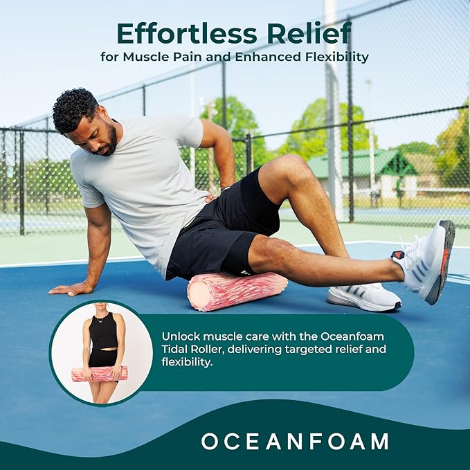Oceanfoam Tidal Roller - Cotton Candy - Muscle Massage Foam Roller for Back Pain & Stretching