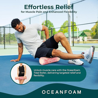 Oceanfoam Tidal Roller - Cotton Candy - Muscle Massage Foam Roller for Back Pain & Stretching