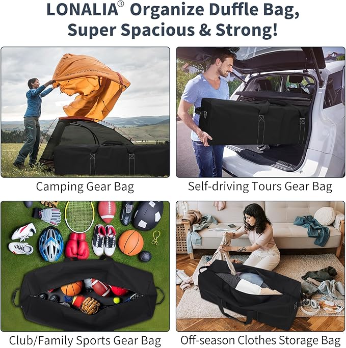46 Inch Large Duffle Bag for Travel Camping - 127L Extra Large Heavy Duty Duffel Bag, Sport
