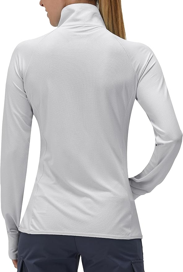 Women's UPF 50+ UV Sun Protection Clothing Long Sleeve Athletic Hiking Shirts Lightweight SPF Zip