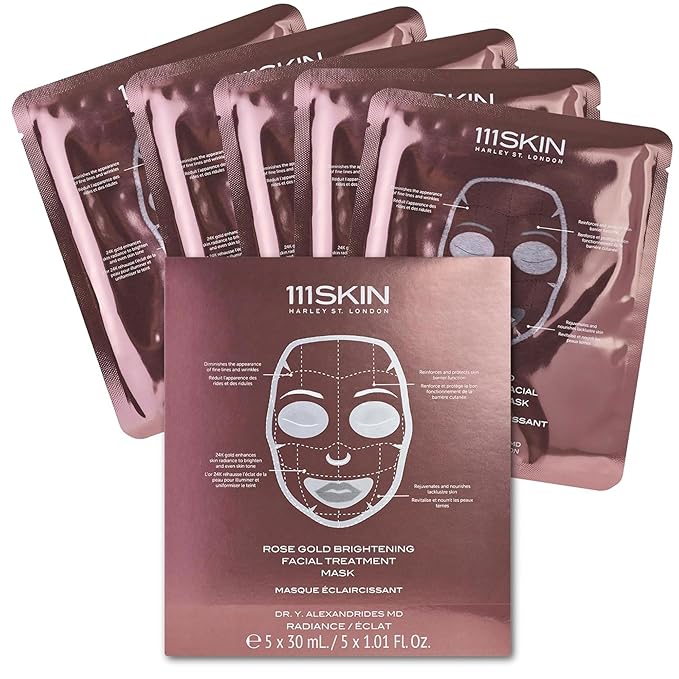 111SKIN Rose Gold Brightening Facial Treatment Mask | Fragrance Free | The Ultimate Pre-Event Mask