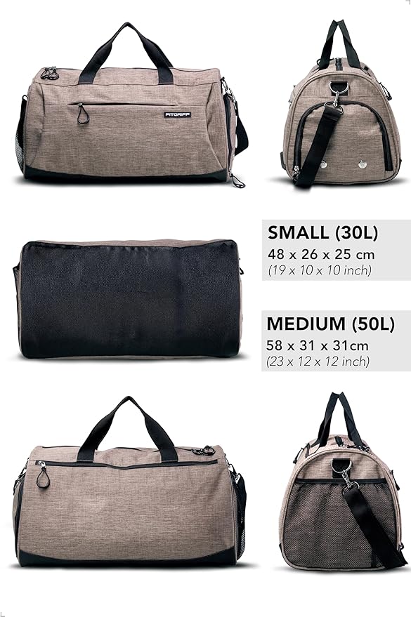 Fitgriff® Gym Bag for Men & Women with Shoe & Wet Compartment - Duffle Bag for Travel, Sports