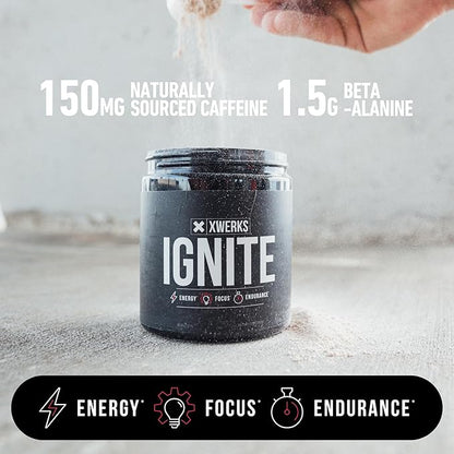 Xwerks Ignite Orange Pre Workout Powder, Natural Keto Pre Workout for Women and Men with Explosive