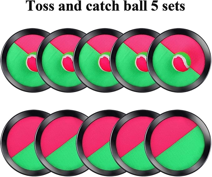 Cooraby Toss and Catch Paddle Game 5 Set Paddle Toss and Catch Ball Sport Games Suitable for