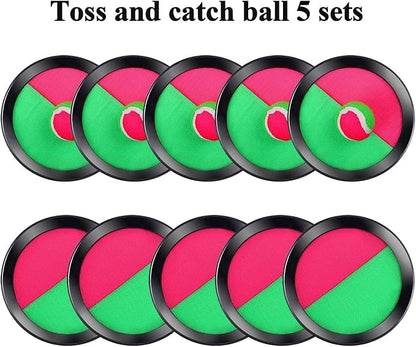 Cooraby Toss and Catch Paddle Game 5 Set Paddle Toss and Catch Ball Sport Games Suitable for