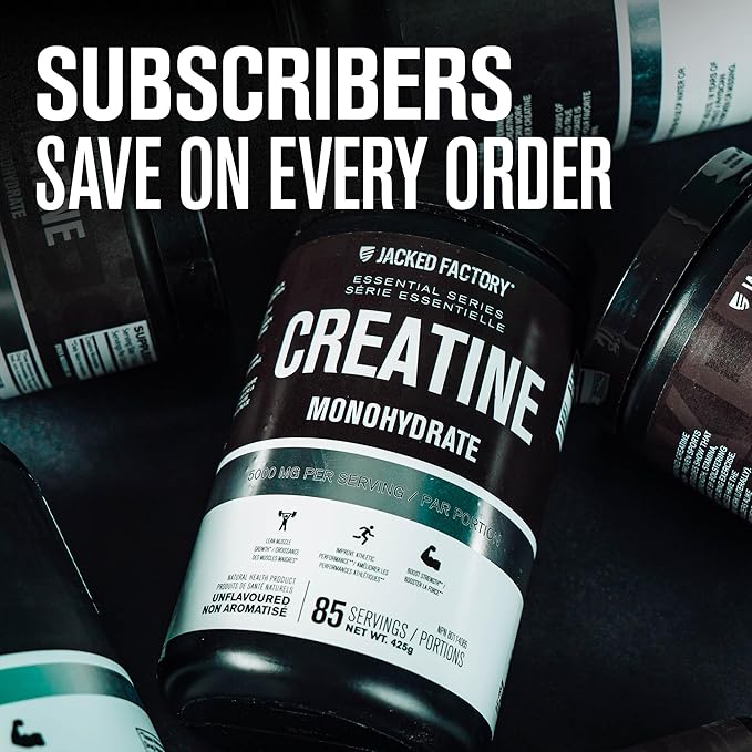 Jacked Factory Creatine Monohydrate Powder 1000g - 5g Daily Creatine Supplement for Men and Women