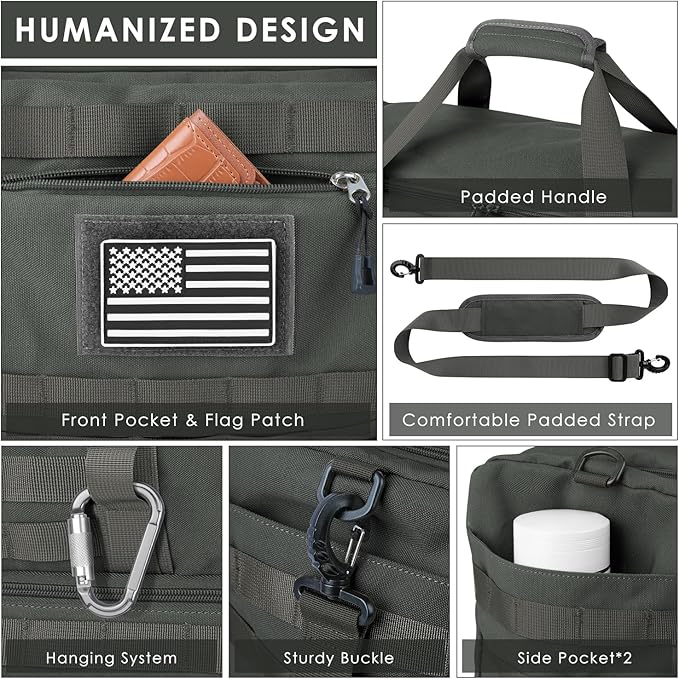 ETRONIK Travel Bag for Men Women, Gym Bag & Tactical Duffle Bags for Travel, Carry on with Toiletry