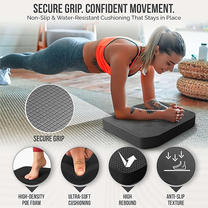 Balance Pad ??Premium POE Foam, Non-Slip Stability Pad for Physical Therapy, Yoga, Core Training &