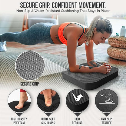 Balance Pad ??Premium POE Foam, Non-Slip Stability Pad for Physical Therapy, Yoga, Core Training &